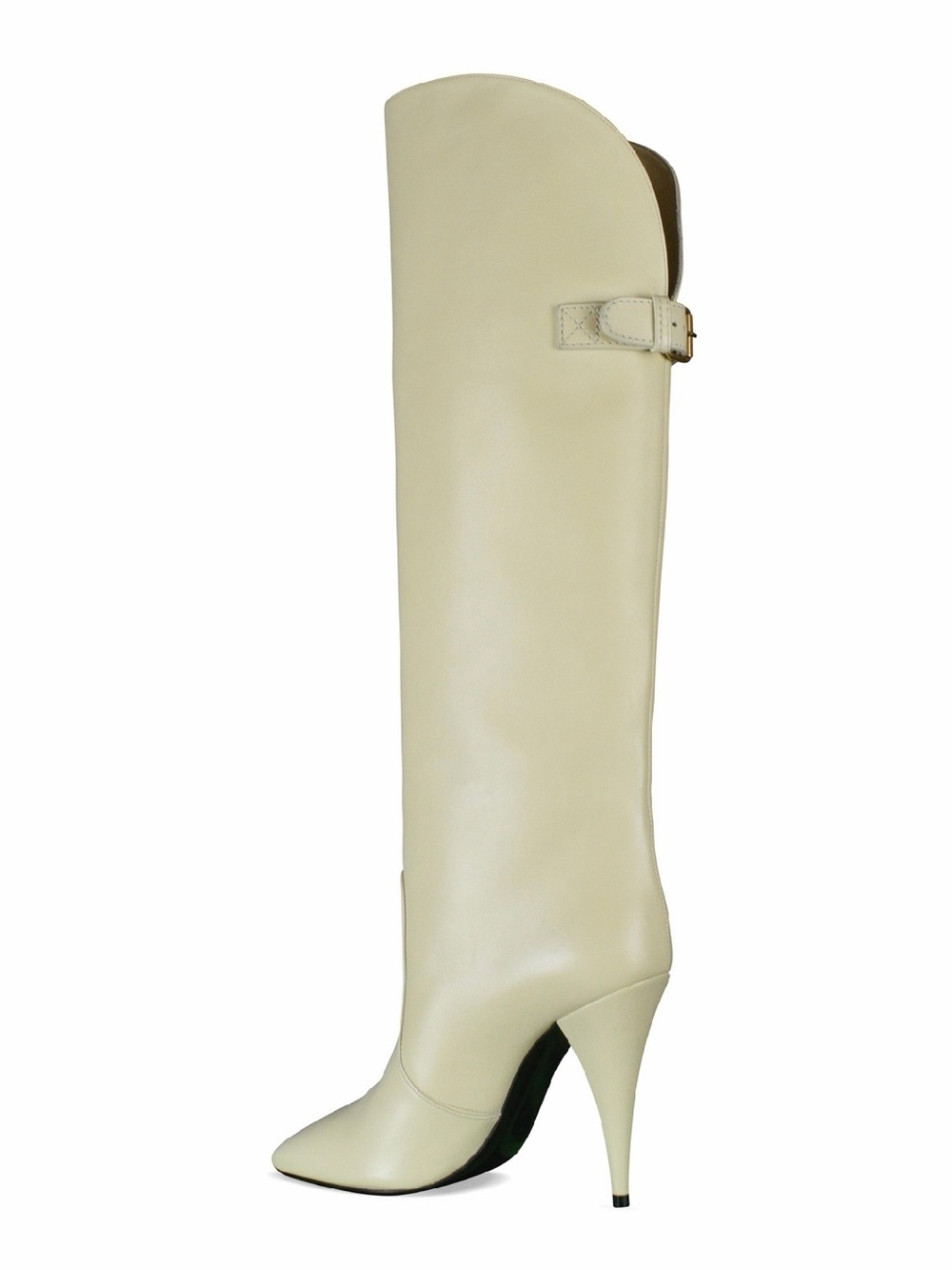 Authentic Saint Laurent  Koller Calfskin Leather Over-the-Knee Stiletto Boot